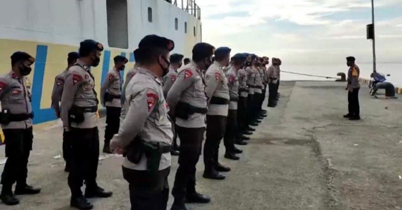 Misi Kemanusiaan Di Selayar Selesai, 1 SSK Brimob Bone Kembali Ke Mako