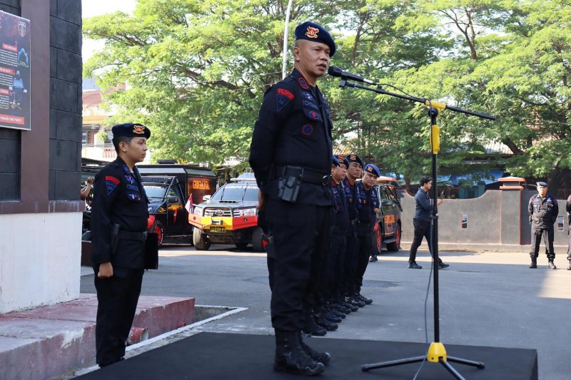 Pelantikan Presiden Dan Wakil Presiden Republik Indonesia, Sat Brimob Polda Sulsel Gelar Apel Siaga